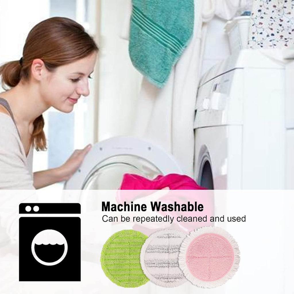 Cordless Electric Mop Pads, 6.3in Spin Mop Pads Compatible with vmai/alfabot/devoac/idoo/eous/verazon/kojeo Cordless Electric Mop, Round Mop Replacement Pads for Floor Cleaning(8 Pack)