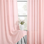 Extra Long Light Pink Linen Curtains 120 Inch Length 2 Panels - Image 4