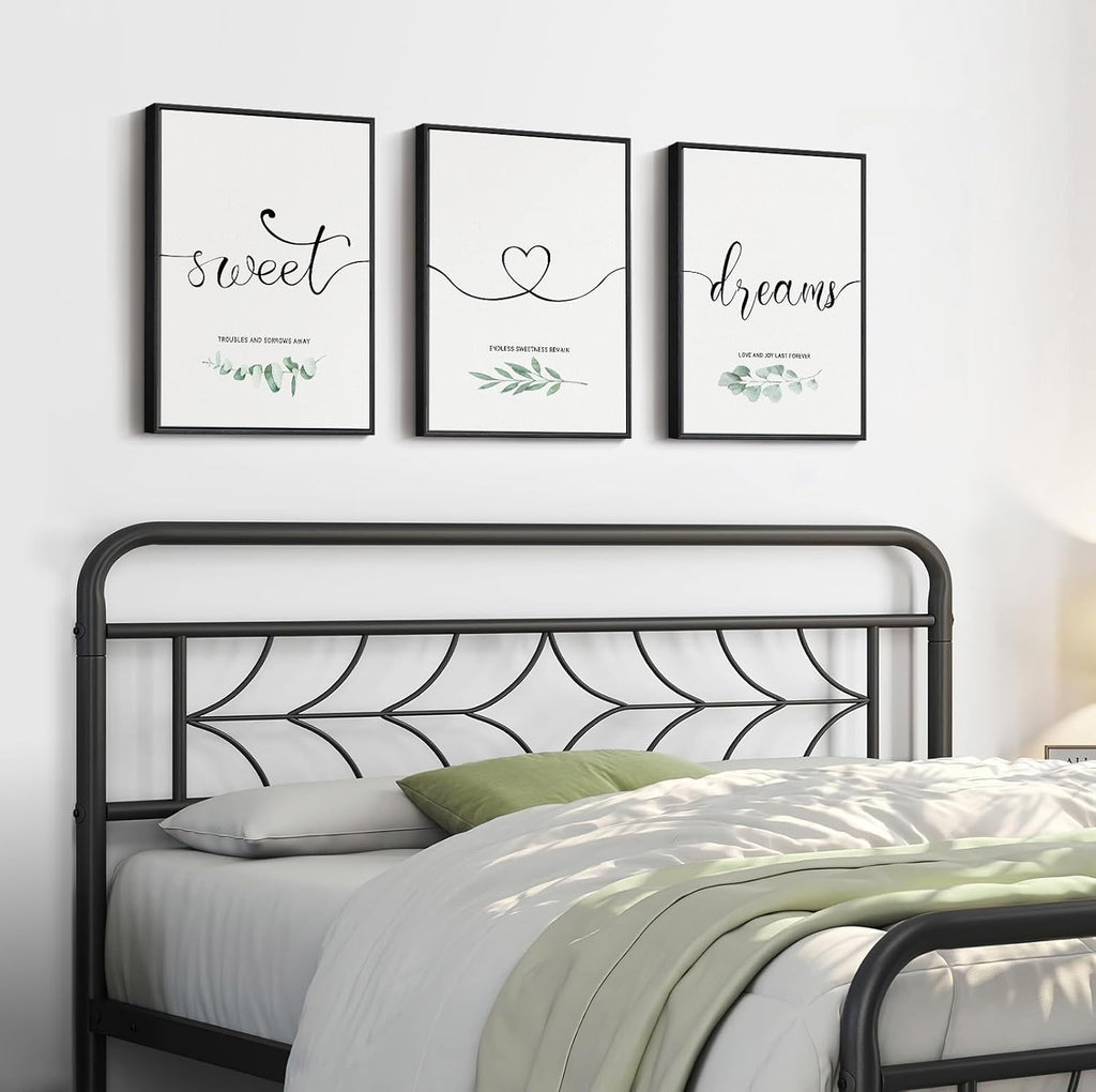 Framed Sweet Dreams Modern Minimalist Wall Art Bedroom, 3 Piece 12x16 Inch