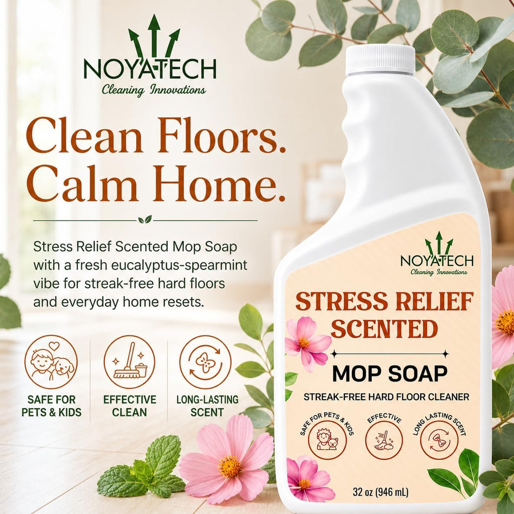 NOYATECH Scented Mop Soap – Eucalyptus & Spearmint Floor Cleaner for Sealed Hardwood, Tile, Laminate & Vinyl – Streak-Free Clean, 32 fl oz