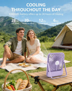 8000mAh Ultra-Thin Portable Travel Fan with Timer, Light&LED Display
