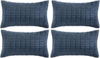 Fancy Homi 4 Packs Dusty Blue Decorative Throw Pillow Covers 12x20 Inch by Fancy+Homi