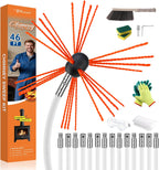 Bluesea 30FT Ergonomic Chimney Sweep Kit, Strong Brush & 9 Flexible Rods