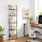 ELYKEN Ladder Shelf, 5-Tier Wood Wall Mounted Ladder Bookshelf