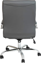 Flash Furniture Mid-Back LeatherSoft Executive Office Chair, Gray/Chrome