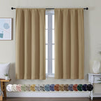 Simplebrand Ava Taupe Short Blackout Curtains by Simplebrand