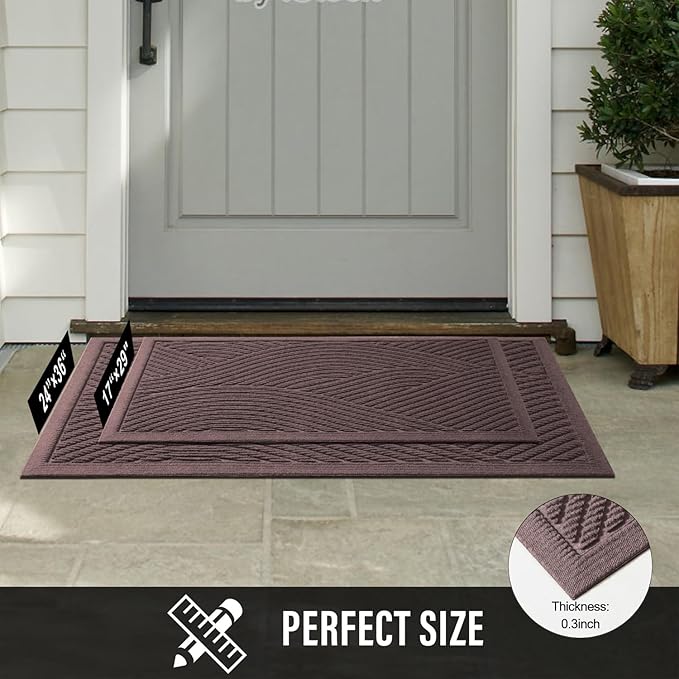 HIYARD Sturdy Front Door Mat, Absorbent Muddy Dirt Resist Welcome Door Mats - Image 7