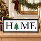 Christmas Tabletop Decor, Interchangeable HOME Sign Farmhouse Holiday Decor