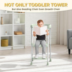 HBTower Kids 2 Steps Step Stool, Foldable Toddler Tower with Safety Railing