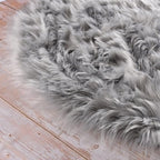 ORINOVA Light Grey Furry Washable Sheepskin Fur Area Rugs - Image 9