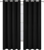 LEMOMO Blackout Curtains 52 x 108 inch/Black Curtains Set of 2 Panels/Thermal - Image 2