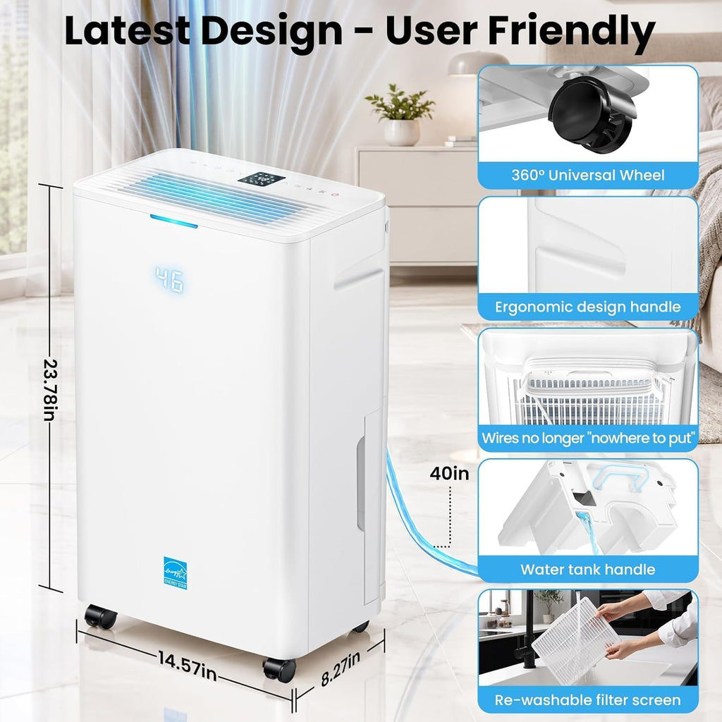Dehumidifier for Basement 4500 Sq.Ft with Drain Hose, Energy star