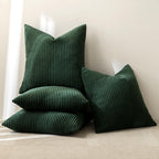 MIULEE Soft Corduroy Decorative Throw Pillow Covers Army Green 18x18