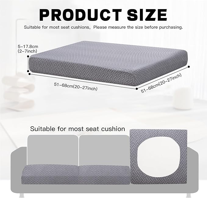 8Pcs Outdoor Cushion Covers, Patio Cushion Covers, Stretch Elastic Slipcovers - Image 2