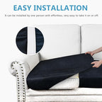 Leather Look Couch Cushion Covers Sofa Seat Slipcovers Sets Couches Furniture - Image 6