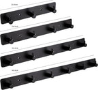 Black Wall Hooks, Matte Black Bathroom Hook Rail, Self Adhesive 5 Hooks Key Hook Rack Hanger Towel Robe Stick Hooks for Toilet Entryway Hallway Kitchen Wall Mounted