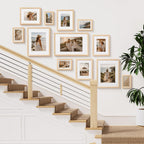 Vittanly Solid Wood 8x10 Picture Frame with Mat, Natural, 4 Pack