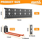 TORACK Garden Tool Organizer Wall Mount, Garage Folding Chair Storage Rack