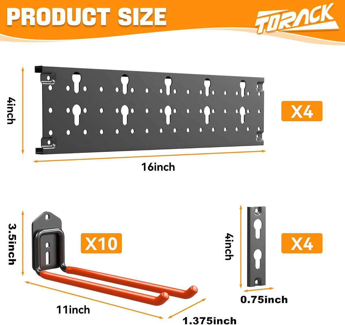 TORACK Garden Tool Organizer Wall Mount, Garage Folding Chair Storage Rack