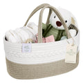 Baby Diaper Caddy Organizer, Cotton Nursery Baby Gift Basket with Handle Lid Baby Caddy Organizer, Portable Baby Basket Diapers & Wipes, Basket for Moms, Wheat Field - Large