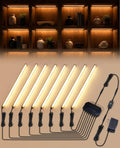 JUSJUBR Display Cabinet Lights, 8-Pack 12-Inch Dimmable Slim LED Light Bars