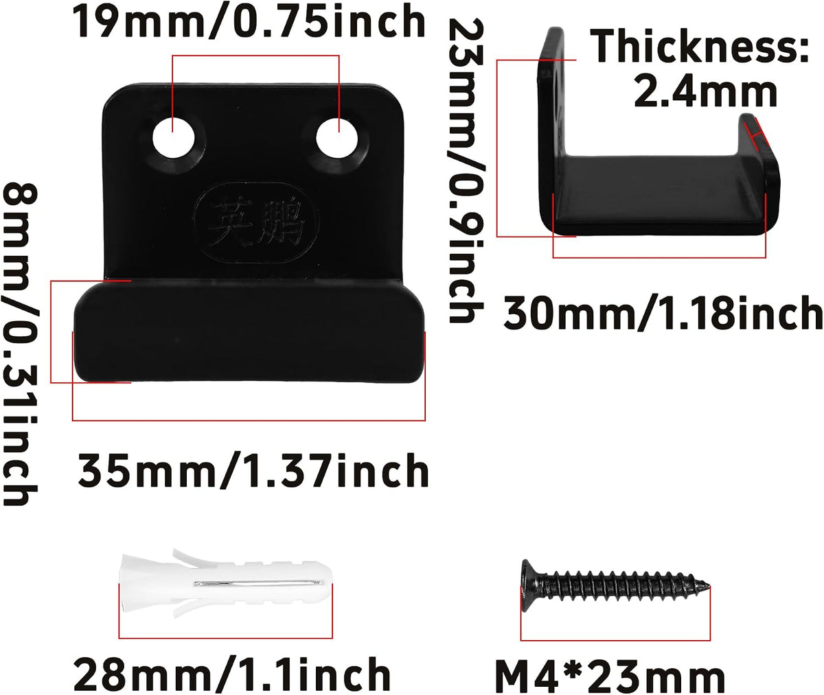 12Pcs Black Tile Display Wall Hanger, Stainless Steel Billboard Mounting Brackets, Heavy Duty Wall-Mounted Tile Hooks for Ceramics, Mirrors, Picture Frames (35x23x30mm)
