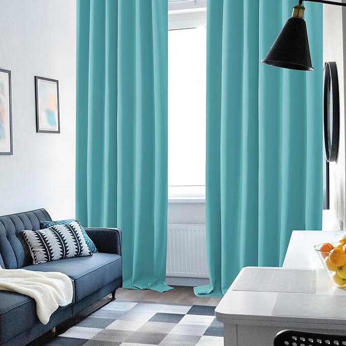 Deconovo Blackout Curtains Back Tab and Rod Pocket Curtains Insulated Thermal - Image 5