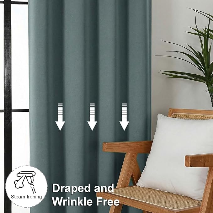 Simplebrand Ava Dark Green Short Blackout Curtains - Image 7