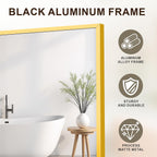 FICTOR Bathroom Vanity Mirror for Over Sink, 24" x 36", Gold