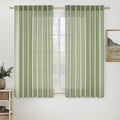 MIULEE Sage Green Short Linen Curtains 45 Inch Length 2 Panels by MIULEE