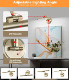 Picture Light for Wall,Battery Operated Art Lights for Painting,3 Color and Brightness, Adjustable Wireless Portrait Lights with Remote for Artwork,Bookcase,Photo Frames(Antique Bronze, 12inch)