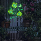 Metal Sunflower Wall Decor with Butterfly 3D Colorful Outdoor Wall Art