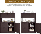 GRUSIGN Bathroom Cabinet, Modern Bathroom Floor Storage Cabinet Organizer with 1 Door and 3 Drawers, Freestanding Cupboard for Kitchen/Living Room Use