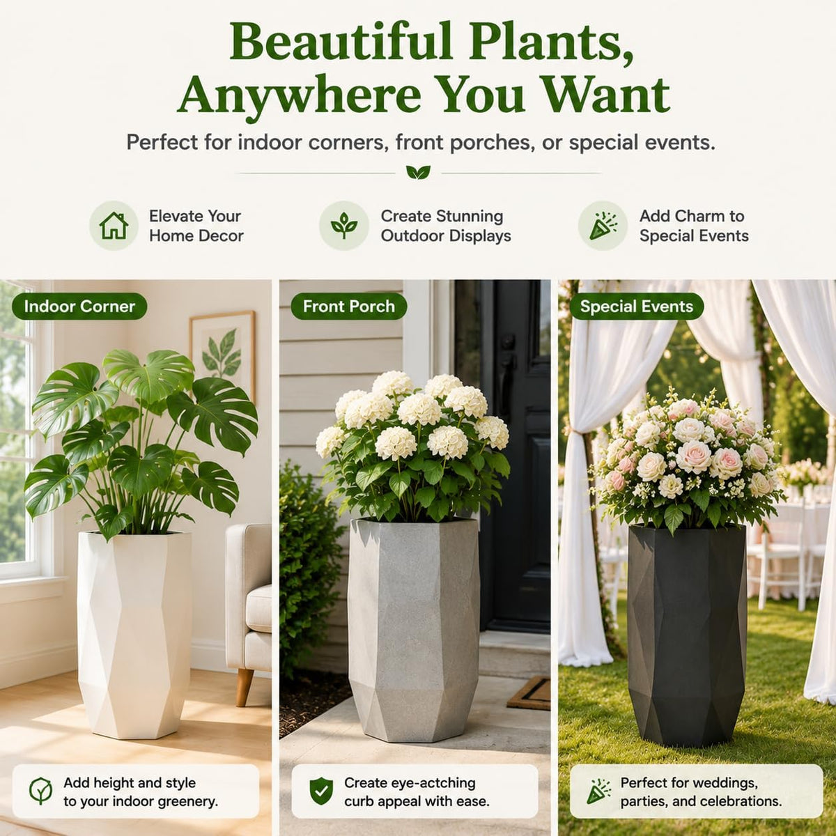 2 Pcs Plant Riser for Inside Pots, Planter Insert for Large Pot