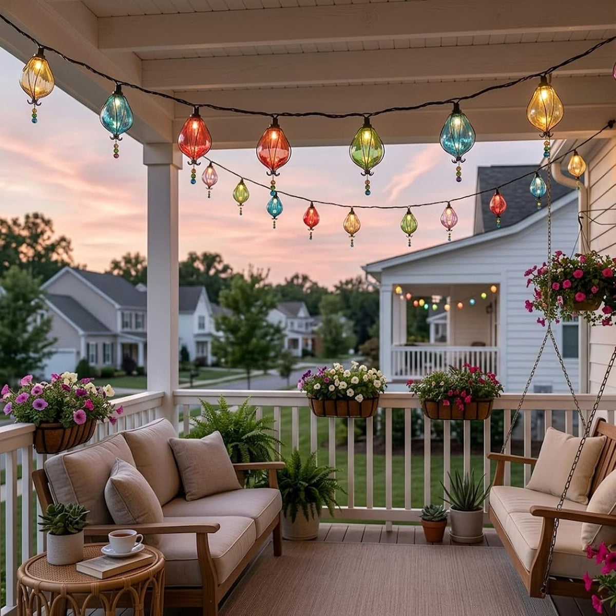 Vigdur Outdoor String Lights, 10FT Multicolor Patio String Lights Plug-in