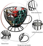 Coffee Pod Holder,Large K Cup & Capsule Storage Organizer, Tea Cup Coffee Capsule Basket, Metal Coffee Bar Organizer for Kcup Kitchen Dinning Room Office Home Cafe Hotel (Black)