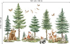 wondever Mountain Tree Wall Decals Forest Animals Bear Deer Wall Stickers