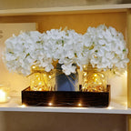 White Mason Jar Centerpiece for Table Kitchen Table Decor with Light