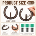 6 Pack Horseshoe Hooks for Wall Heavy Duty Cast Iron Wall Hangers