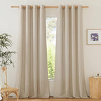 NICETOWN Rustic Linen 132 inch Long Curtains by NICETOWN