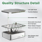 Stainless Steel Hydroponics Growing System Kits, Controlled Smart Indoor Garden with LED Grow Light Full Spectrum, 15 Pods Plant Germination Kit, with Quiet Pump,for Vegetables Herbs,Gardening Gifts