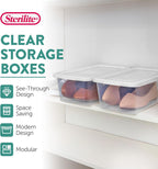 Sterilite Storage Boxes, Stackable Clear Plastic Bins, 6 Quart, 12-Pack