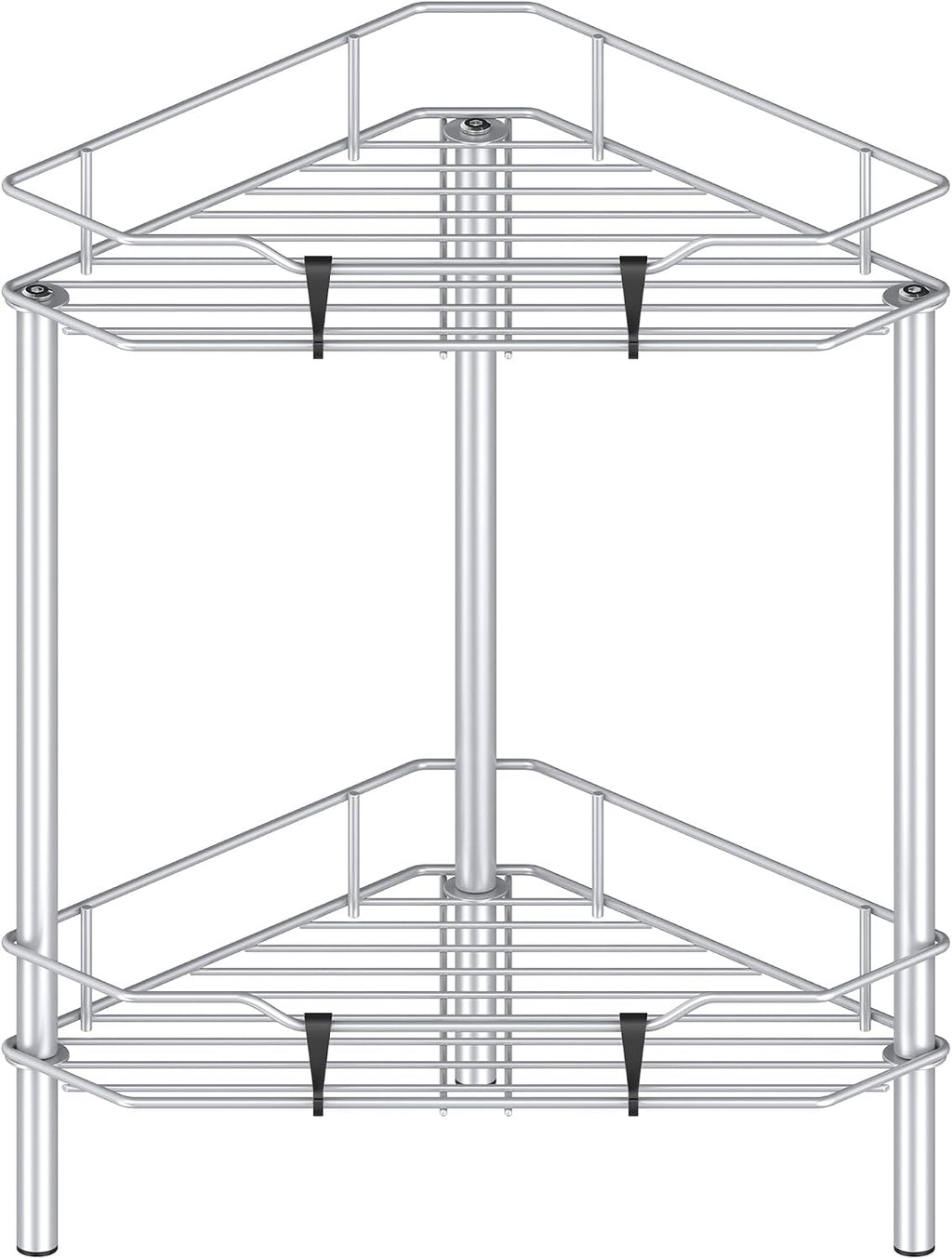 HuggieGems Metal Floor Standing Corner Shower Caddy, Gray, 4 Tier