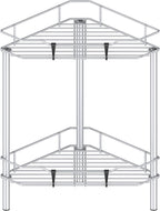 HuggieGems Metal Floor Standing Corner Shower Caddy, Gray, 4 Tier