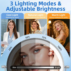 9"Wall Mounted Makeup Mirror with Lights,5000mAh Rechargeable 1X/30X