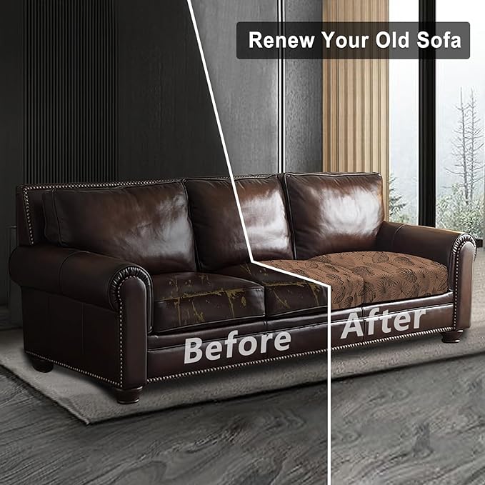 Leather Look Couch Cushion Covers Sofa Seat Slipcovers Sets Couches Furniture - Image 7