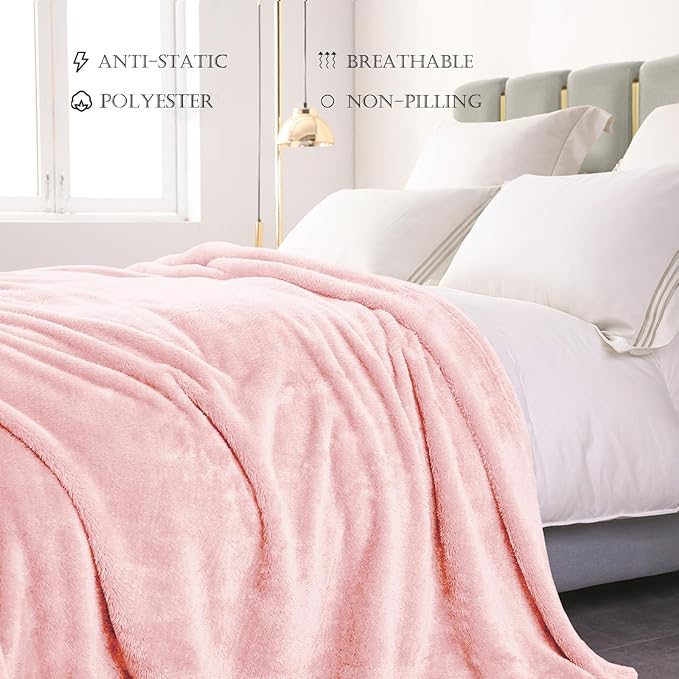 Exclusivo Mezcla Plush Fuzzy Fleece Bed Blanket Twin Size, Super Soft, Fluffy - Image 4