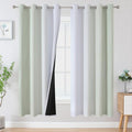Estelar Textiler Sage Green and Greyish White Blackout Curtains 72 Inch Length by ESTELARTEXTILER