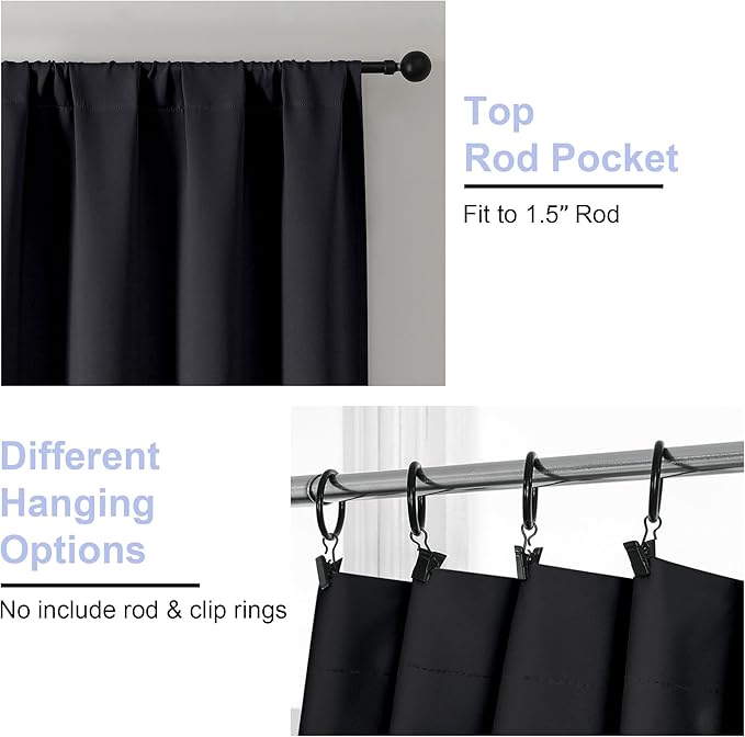 Simplebrand Ava Halloween Black Blackout Curtains - Image 4