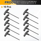HARFINGTON 10Pcs T-Handle Hex Key Wrench 4mm Metric S2 Steel Long Arm T-Key
